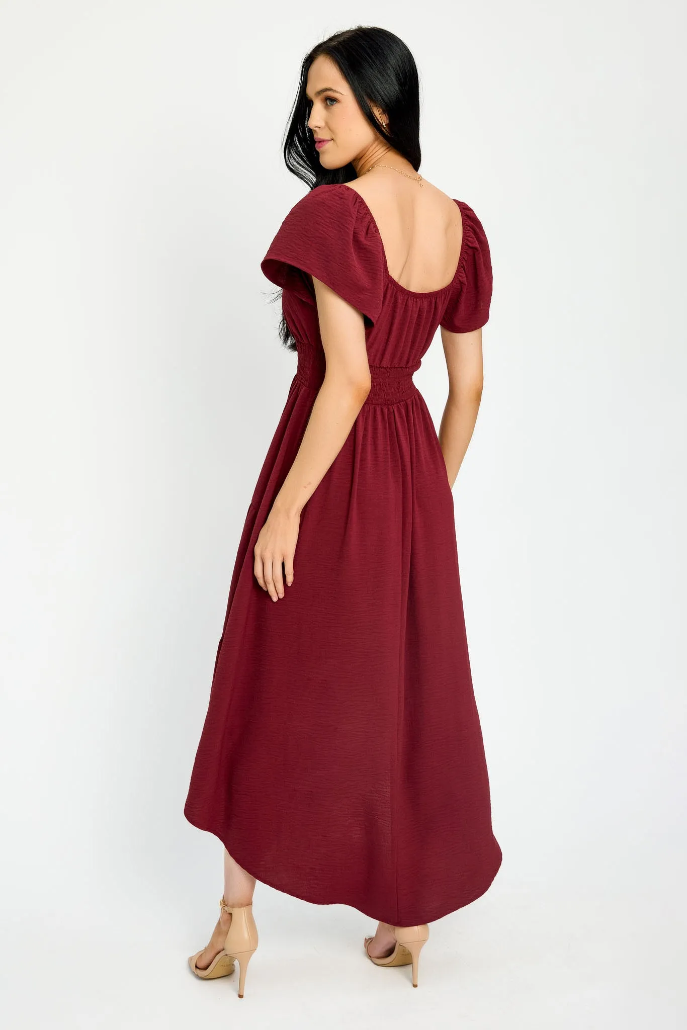 Flutter Sleeve High-Low Tiered Maxi Dress sold by Eclipse product image thumbnail 4