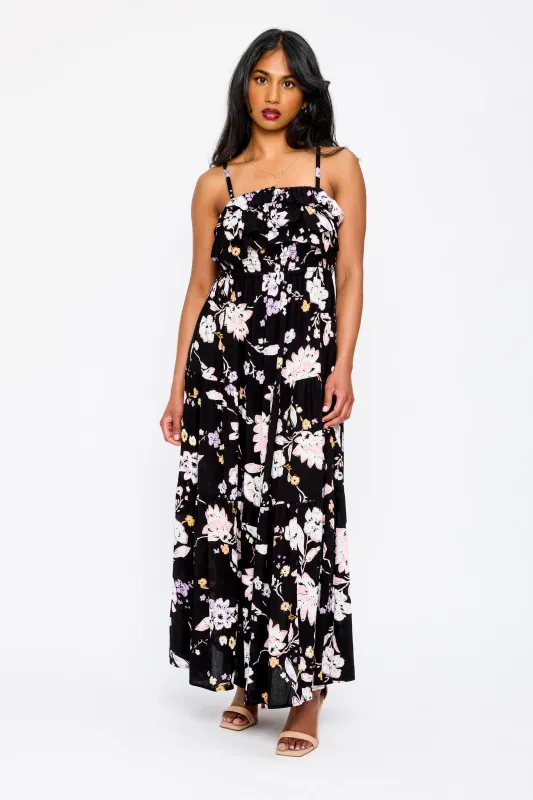 Floral Spaghetti Strap Tiered Maxi Dress sold by Eclipse