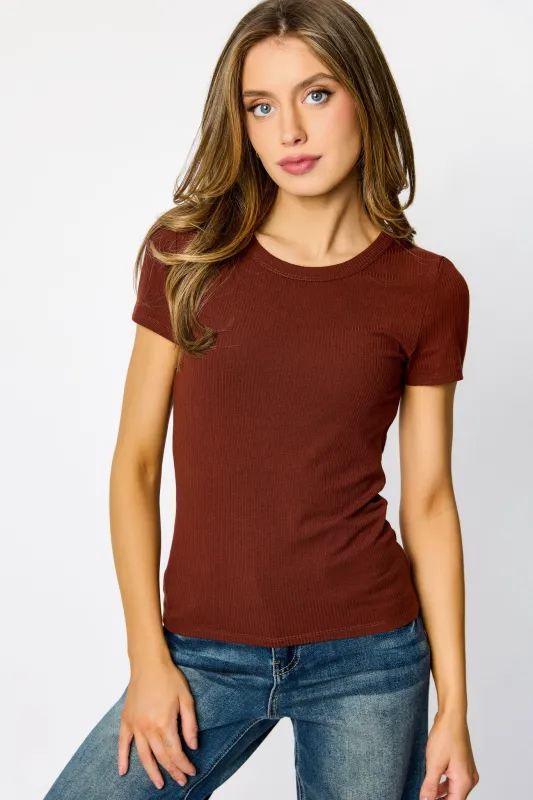 Ribbed Short-Sleeve Crew-Neck Tee sold by Eclipse