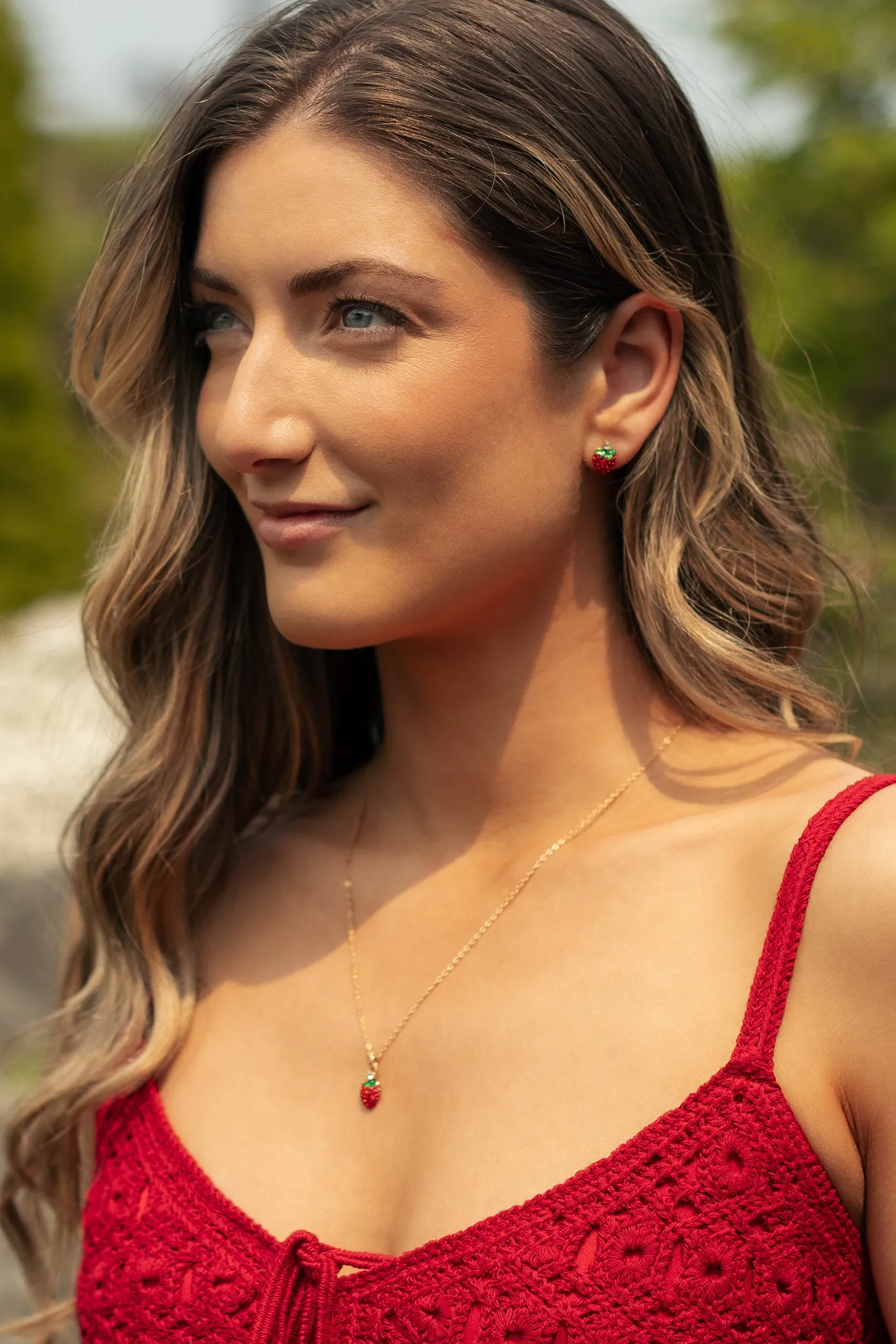 Strawberry Earring and Necklace Set sold by Eclipse