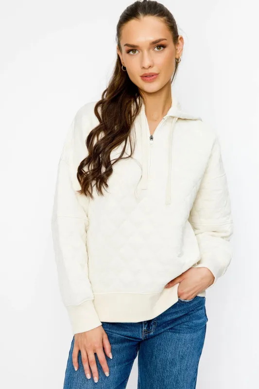 Quilted Quarter Zip Hoodie sold by Eclipse