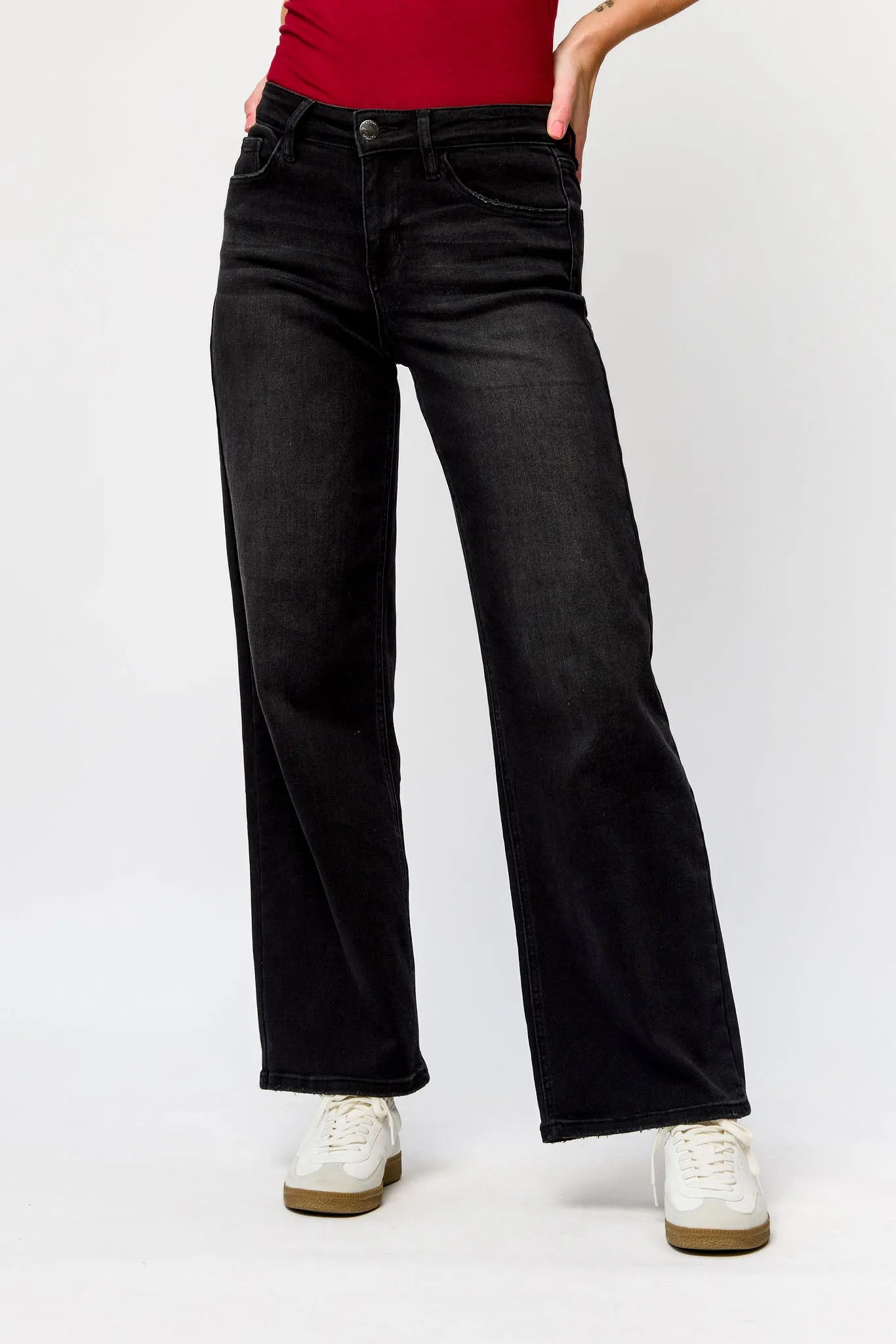 Tattoo Black Mid-Rise Wide Leg Jean sold by Eclipse product image thumbnail 3