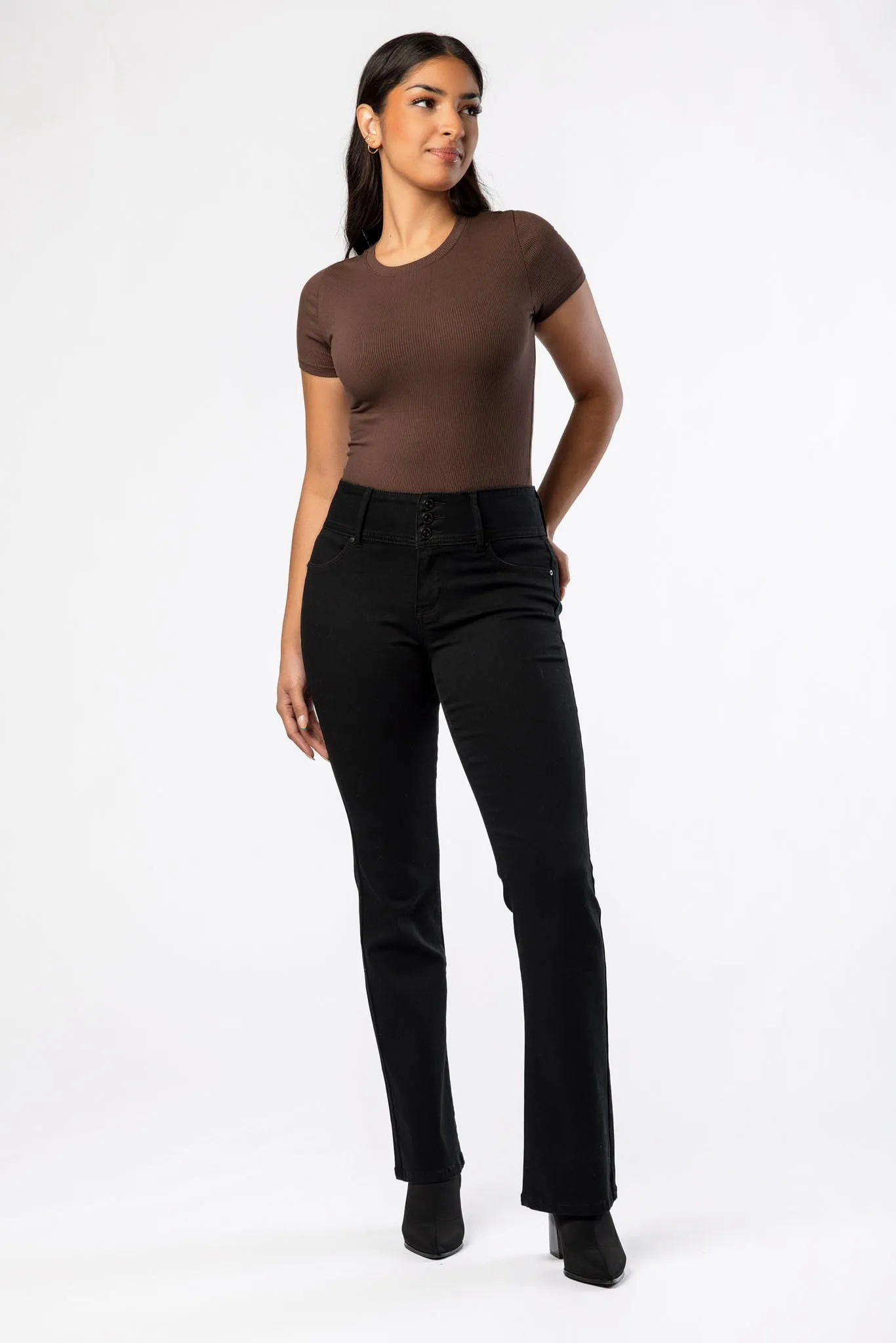 WallFlower Insta-Soft Noir Sassy High-Rise Bootcut Jean sold by Eclipse