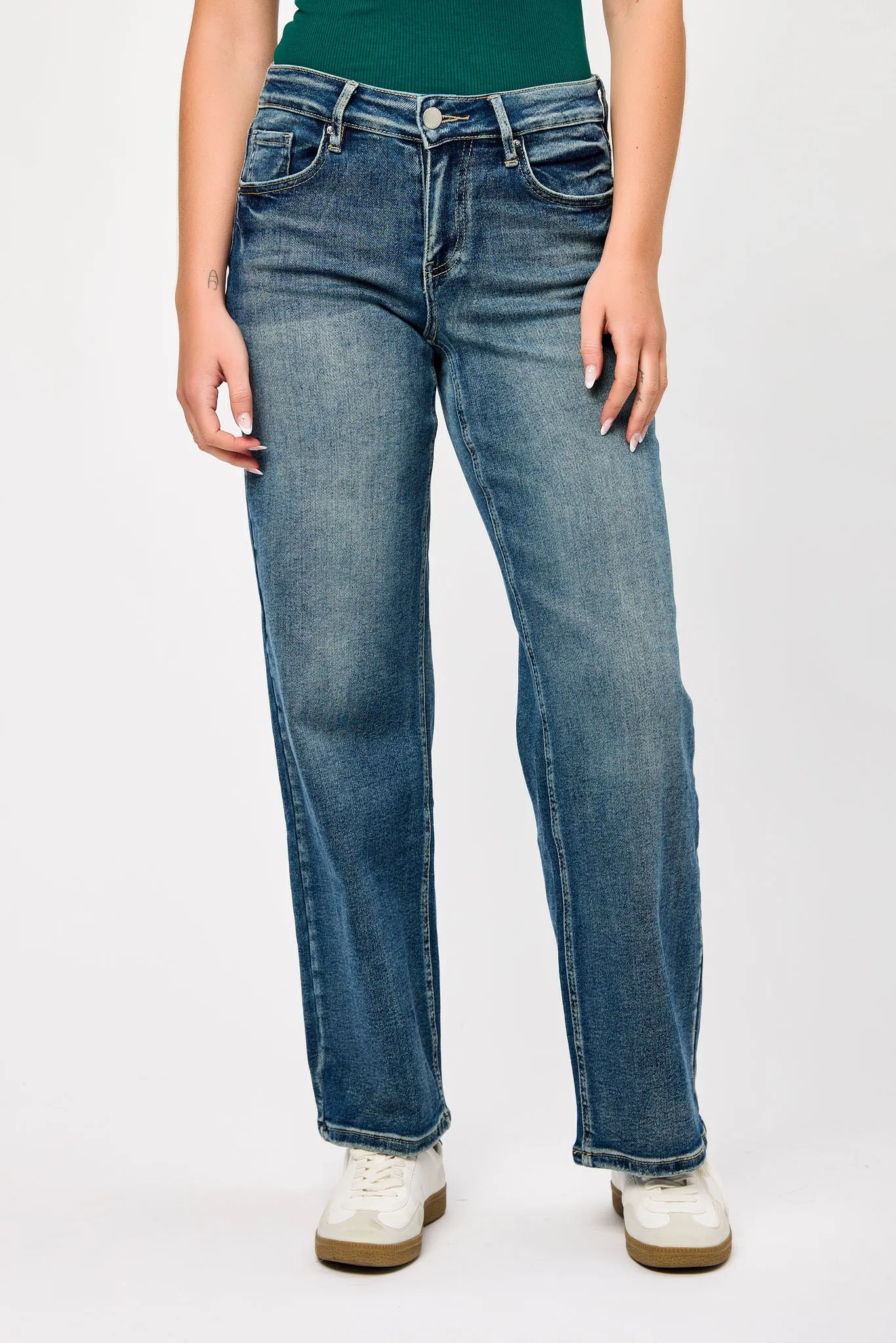 Tattoo Dark Wash Mid-Rise Wide Leg Jean sold by Eclipse product image thumbnail 3