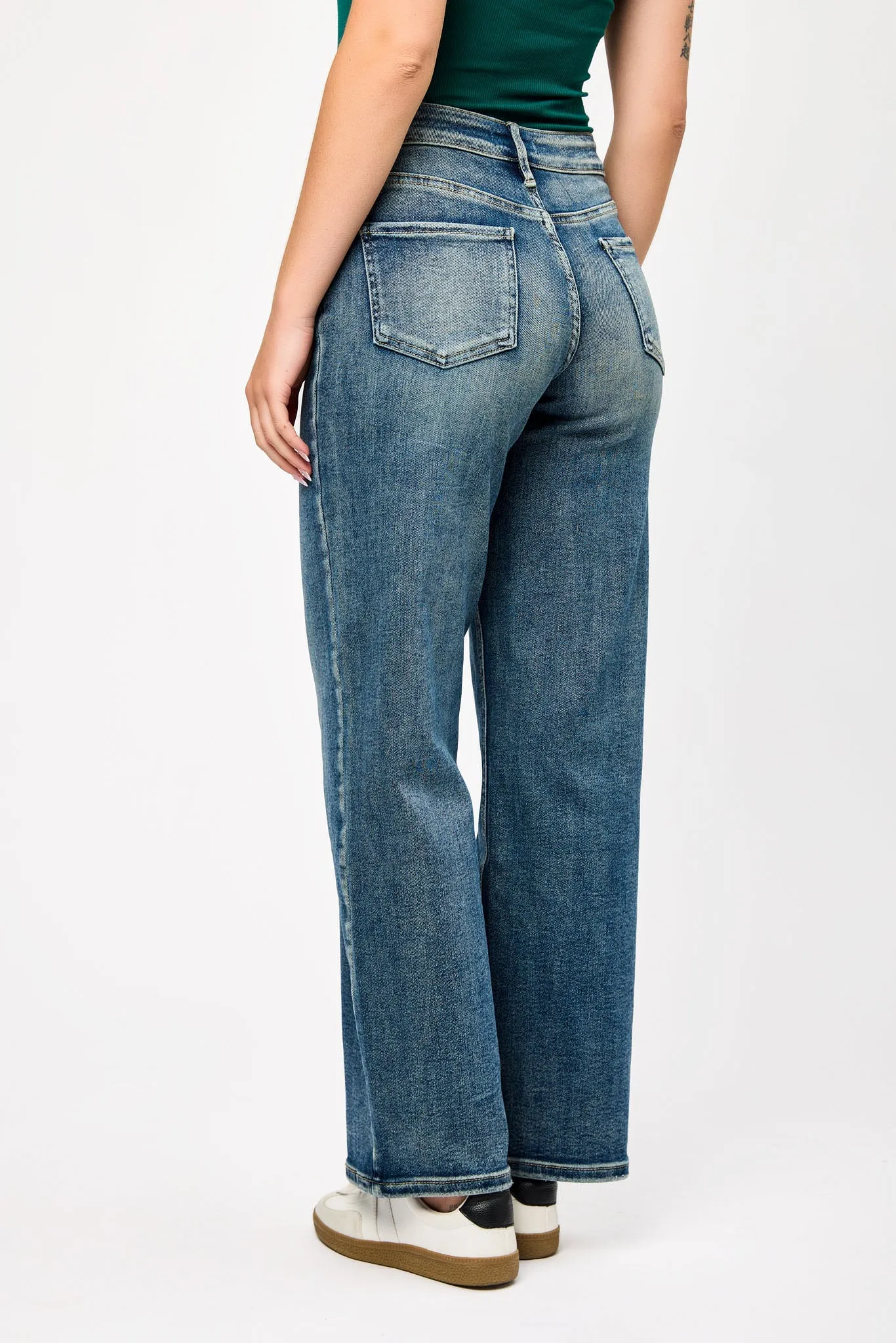 Tattoo Dark Wash Mid-Rise Wide Leg Jean sold by Eclipse product image thumbnail 2