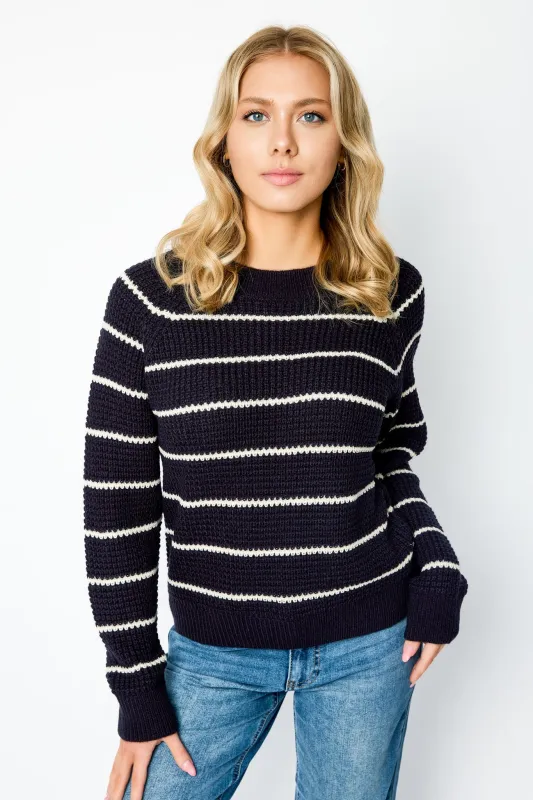 Striped Waffle-Knit Long Sleeve Sweater sold by Eclipse
