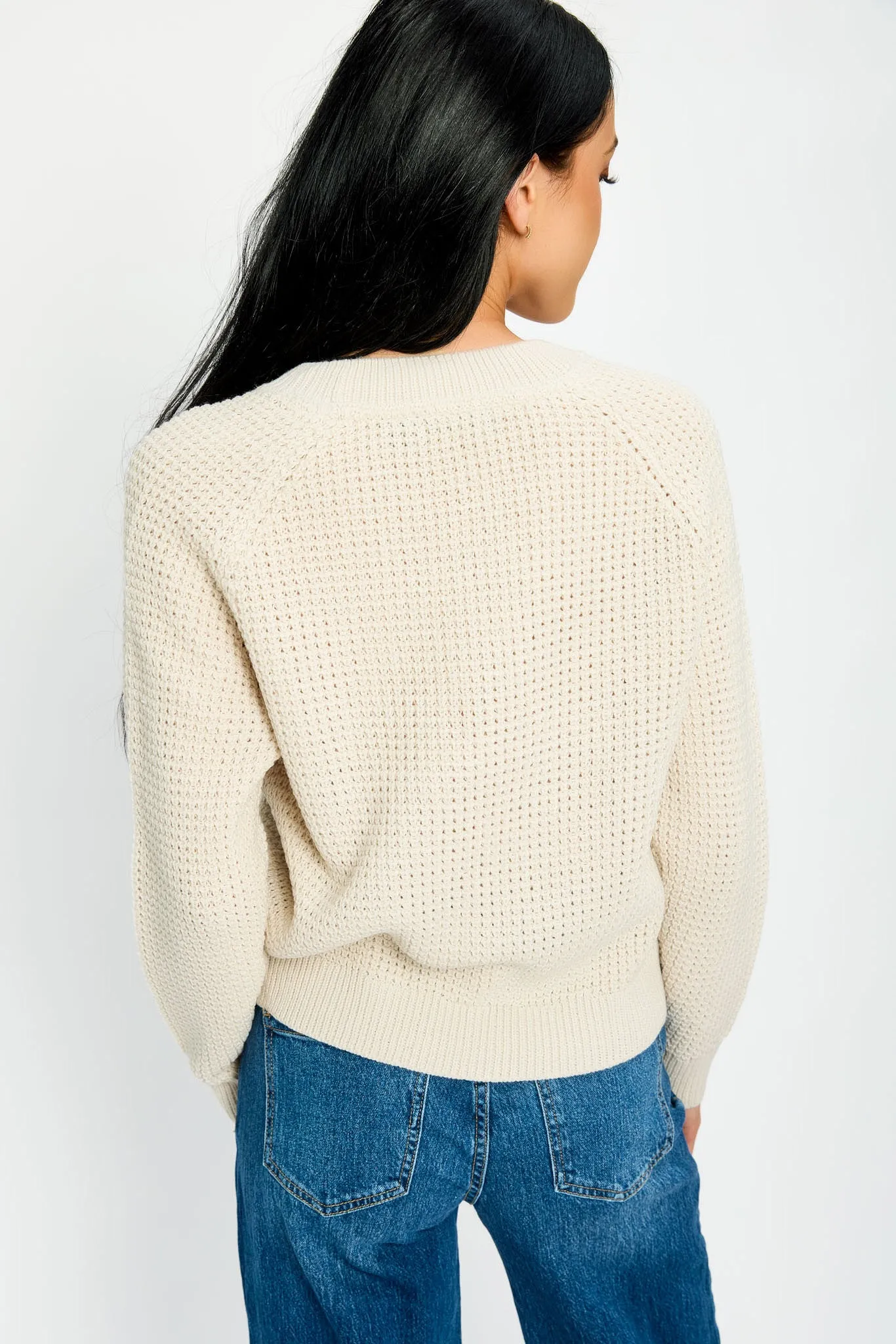 Solid Waffle-Knit Long Sleeve Sweater sold by Eclipse product image thumbnail 2