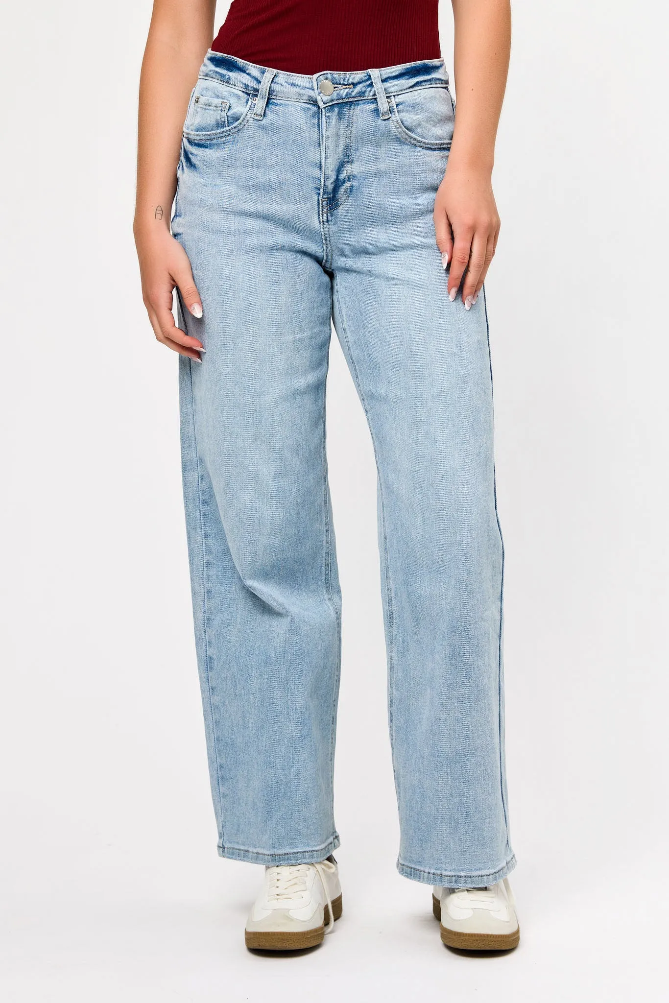 Tattoo Light Wash High-Rise Wide Leg Jean sold by Eclipse product image thumbnail 3