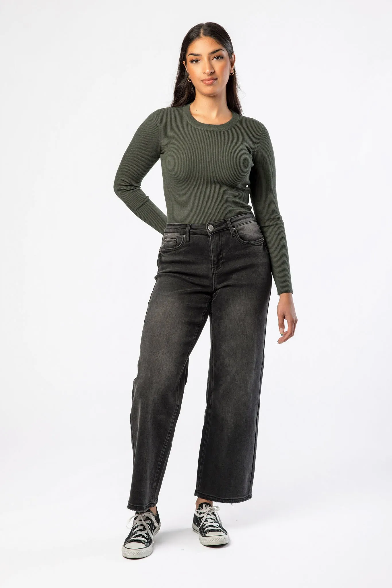 Tattoo Black High-Rise Wide Leg Jean sold by Eclipse