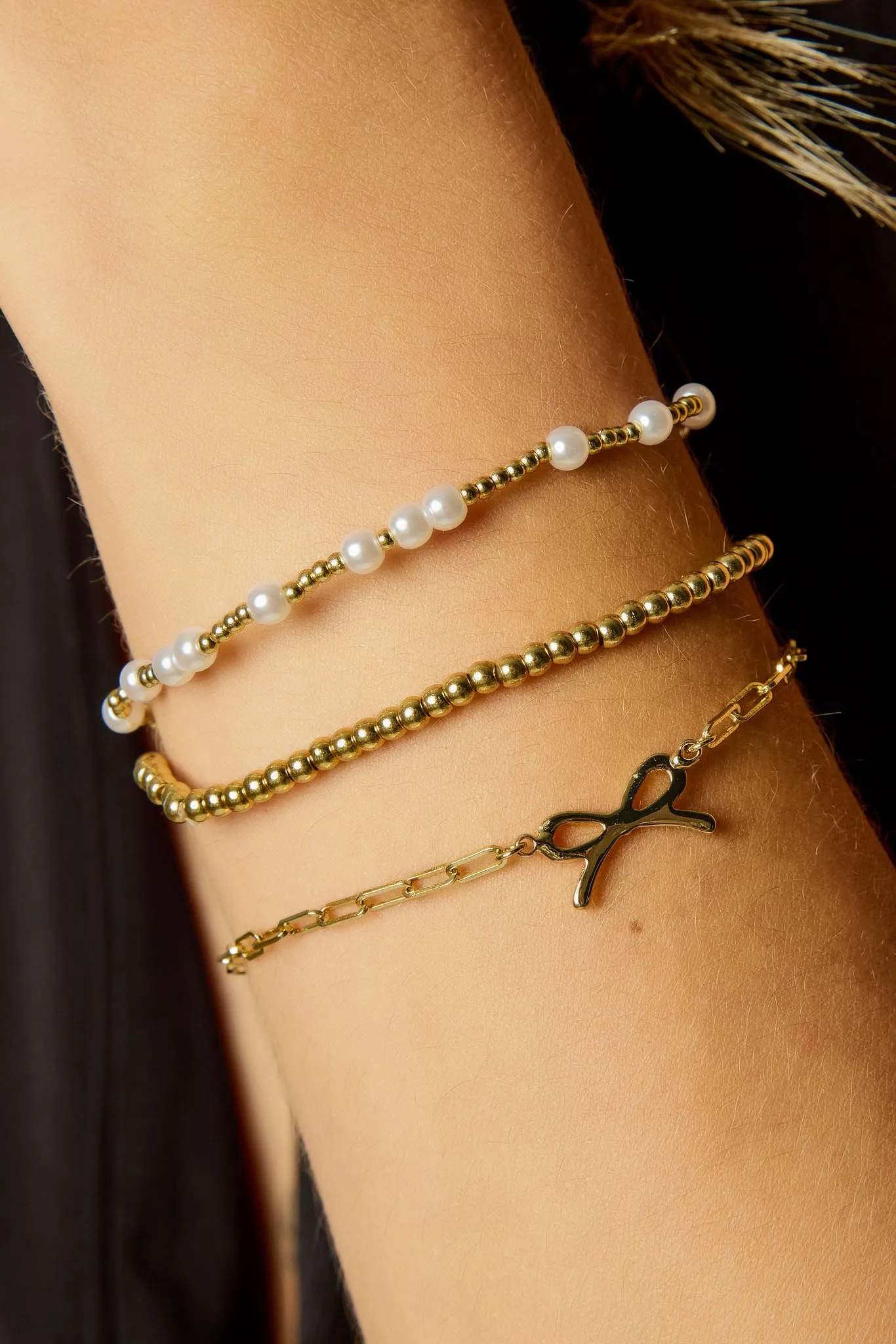 Pearl and Bow Bracelet Stack Set sold by Eclipse product image thumbnail 2