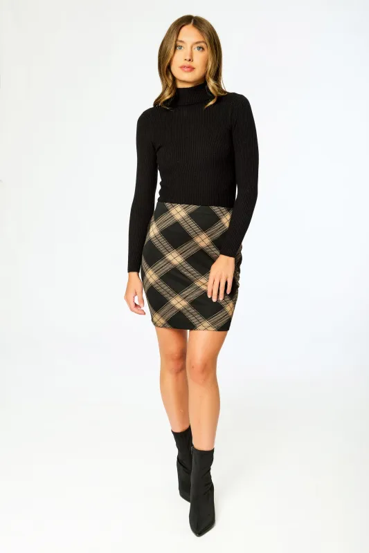 Plaid Jacquard Knit Mini Skirt sold by Eclipse