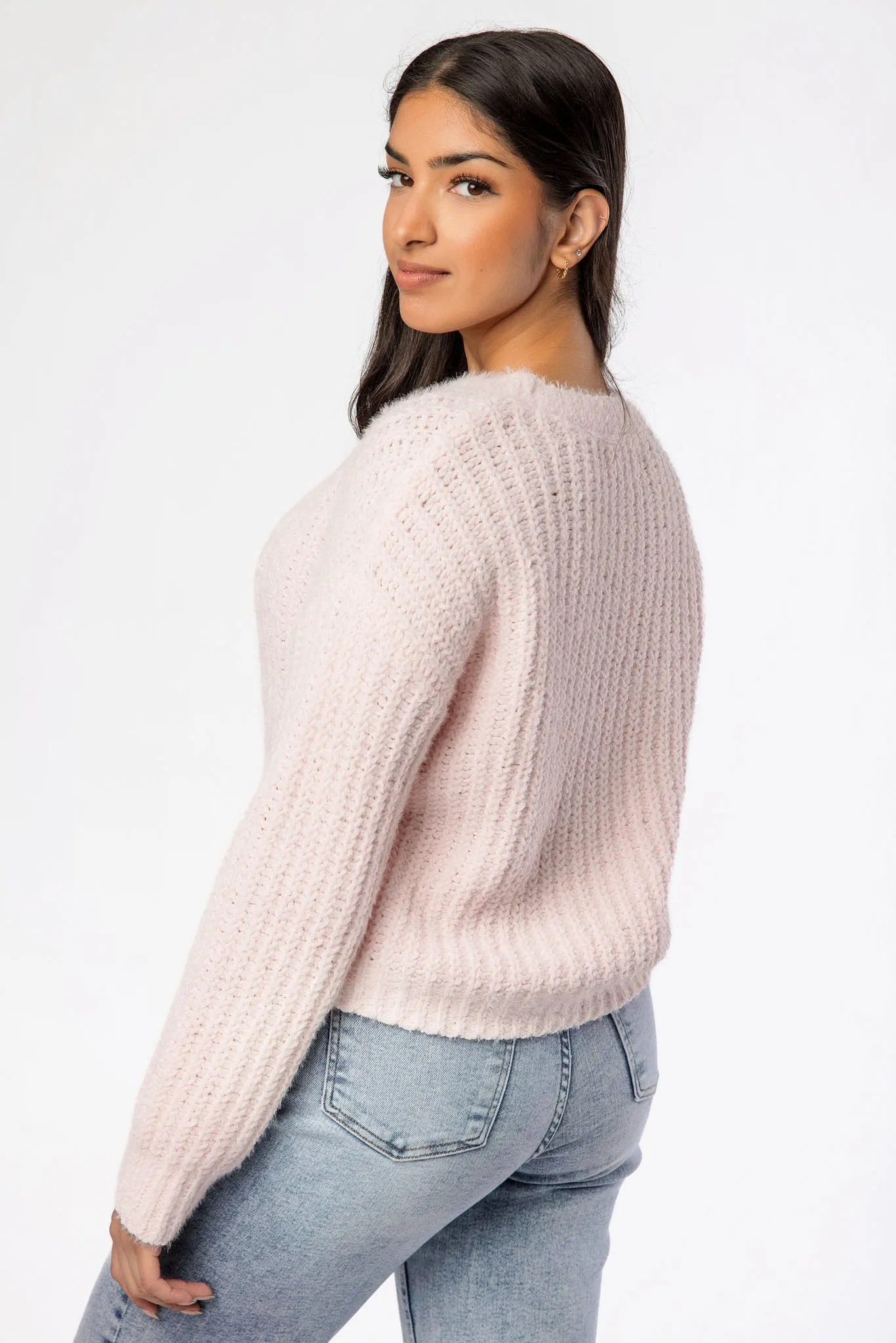 Matte Chenille Crew-Neck Cable Knit Sweater sold by Eclipse product image thumbnail 2