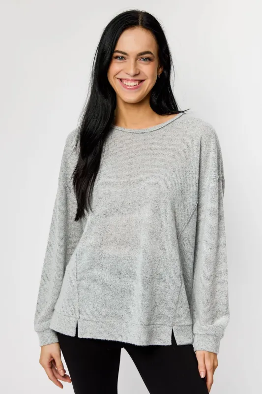 Brushed Mini Stripe Crew-Neck Oversized Sweater sold by Eclipse