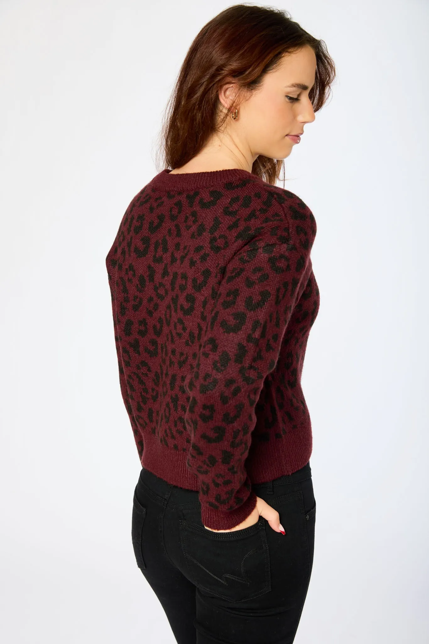Animal Print Crew-Neck Cardigan sold by Eclipse product image thumbnail 2