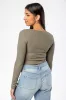 Ribbed V-Neck Long-Sleeve Tee sold by Eclipse