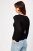 Ribbed V-Neck Long-Sleeve Tee sold by Eclipse