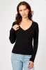 Ribbed V-Neck Long-Sleeve Tee sold by Eclipse