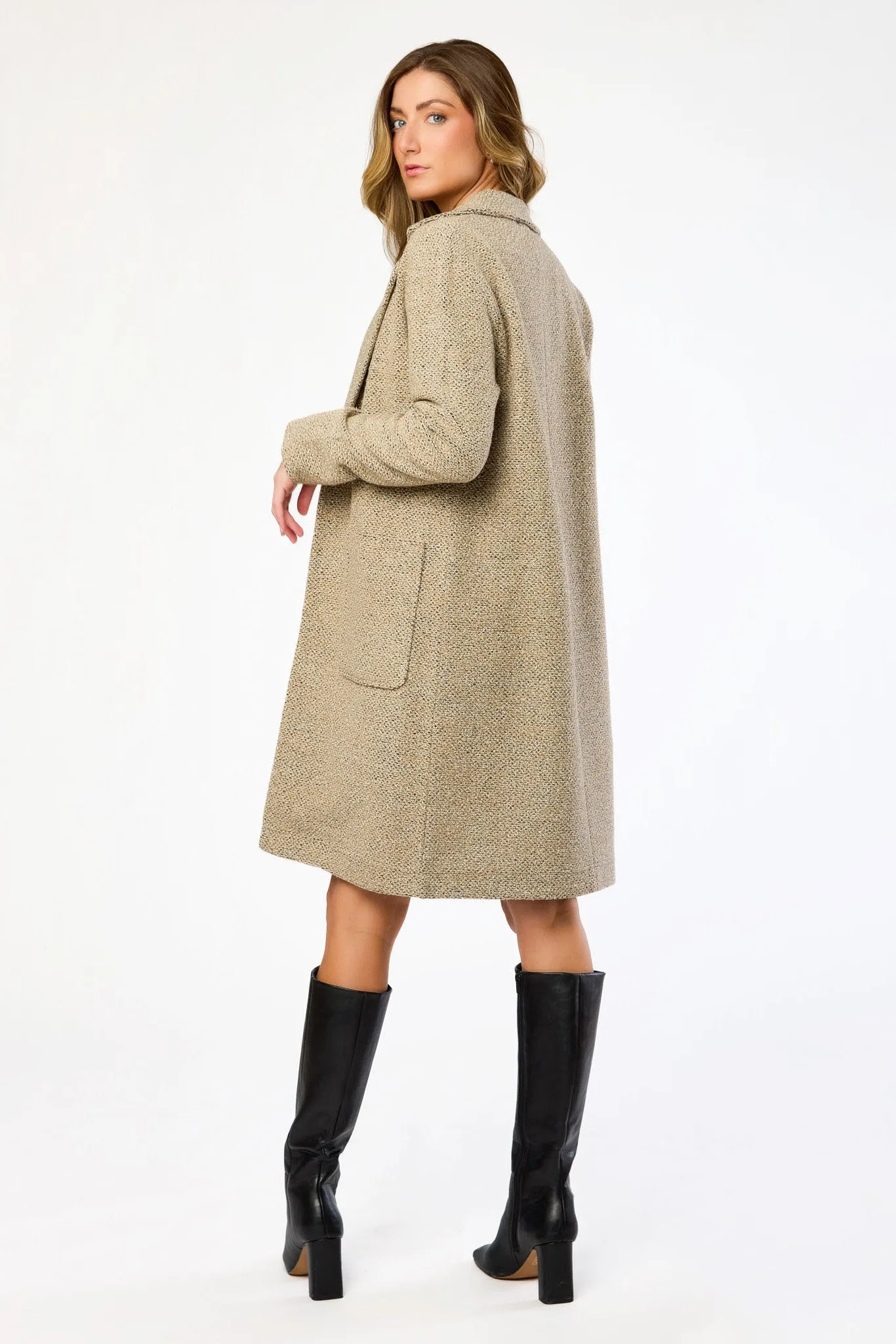 Bouclé Single-Breasted Longline Coatigan sold by Eclipse product image thumbnail 4