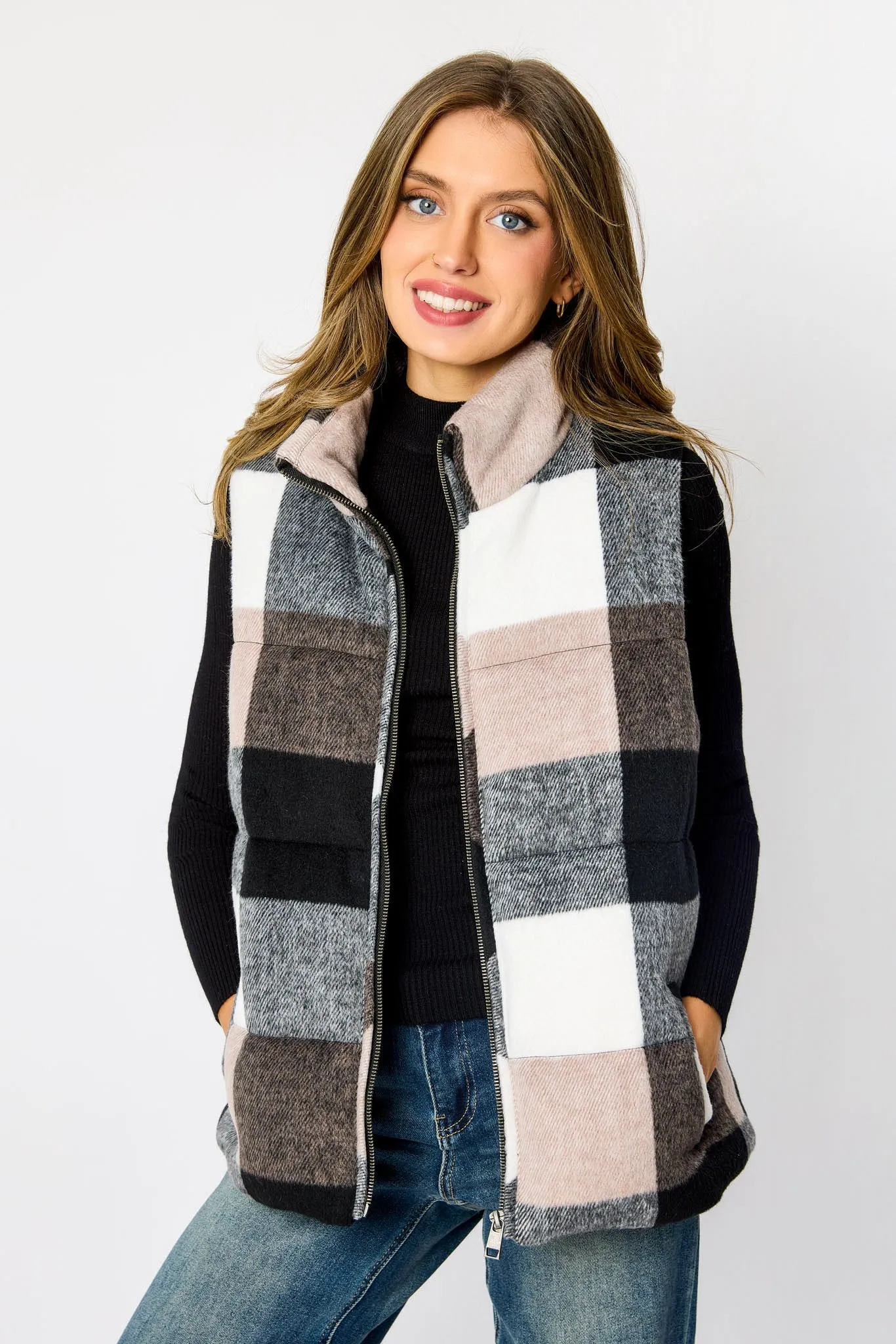 Plaid Puffer Vest sold by Eclipse