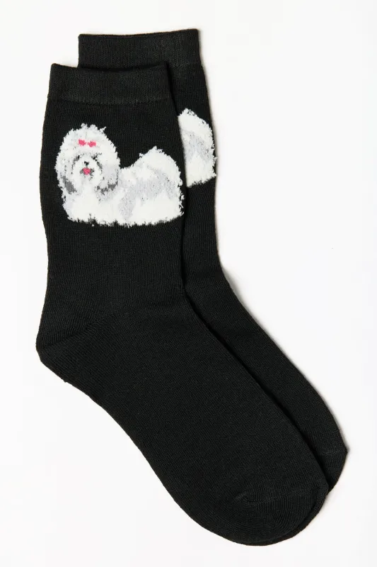 Fuzzy Shih-Tzu Socks made by Eclipse