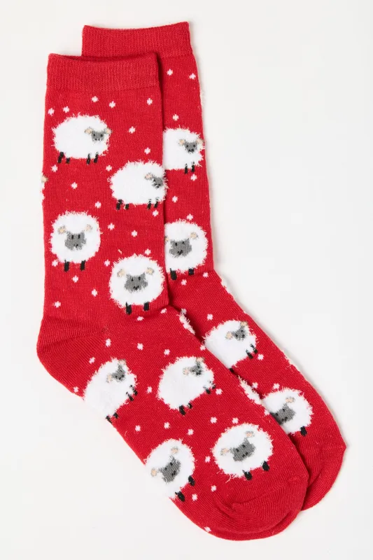 Textured-Sheep with Mini Dots Socks sold by Eclipse