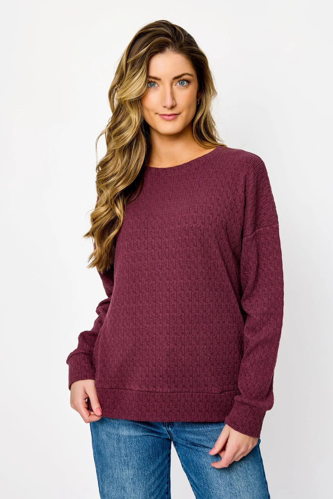 Textured Crew-Neck Knit Sweatshirt sold by Eclipse product image thumbnail 3