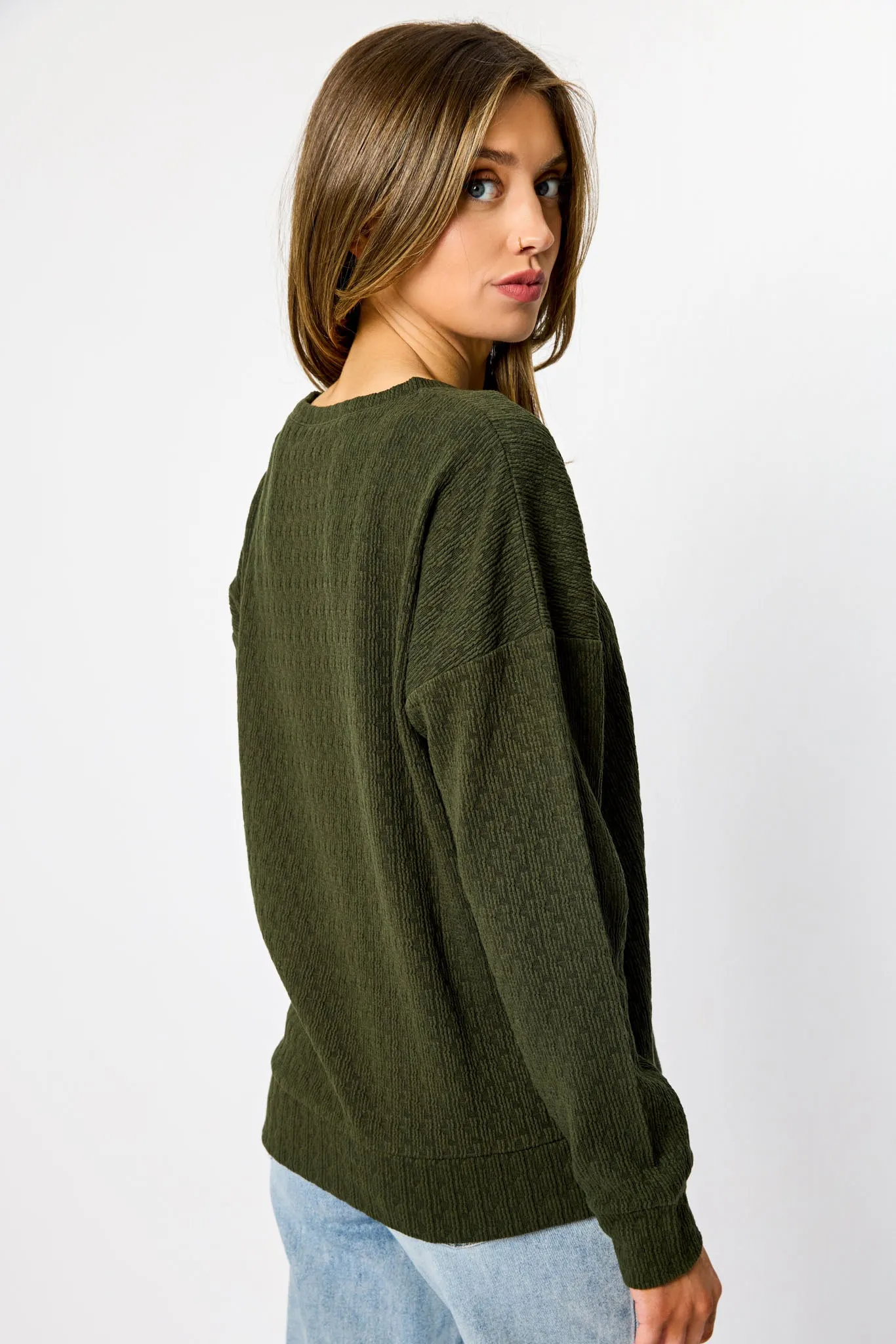 Textured Crew-Neck Knit Sweatshirt sold by Eclipse product image thumbnail 2