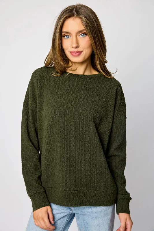 Textured Crew-Neck Knit Sweatshirt sold by Eclipse