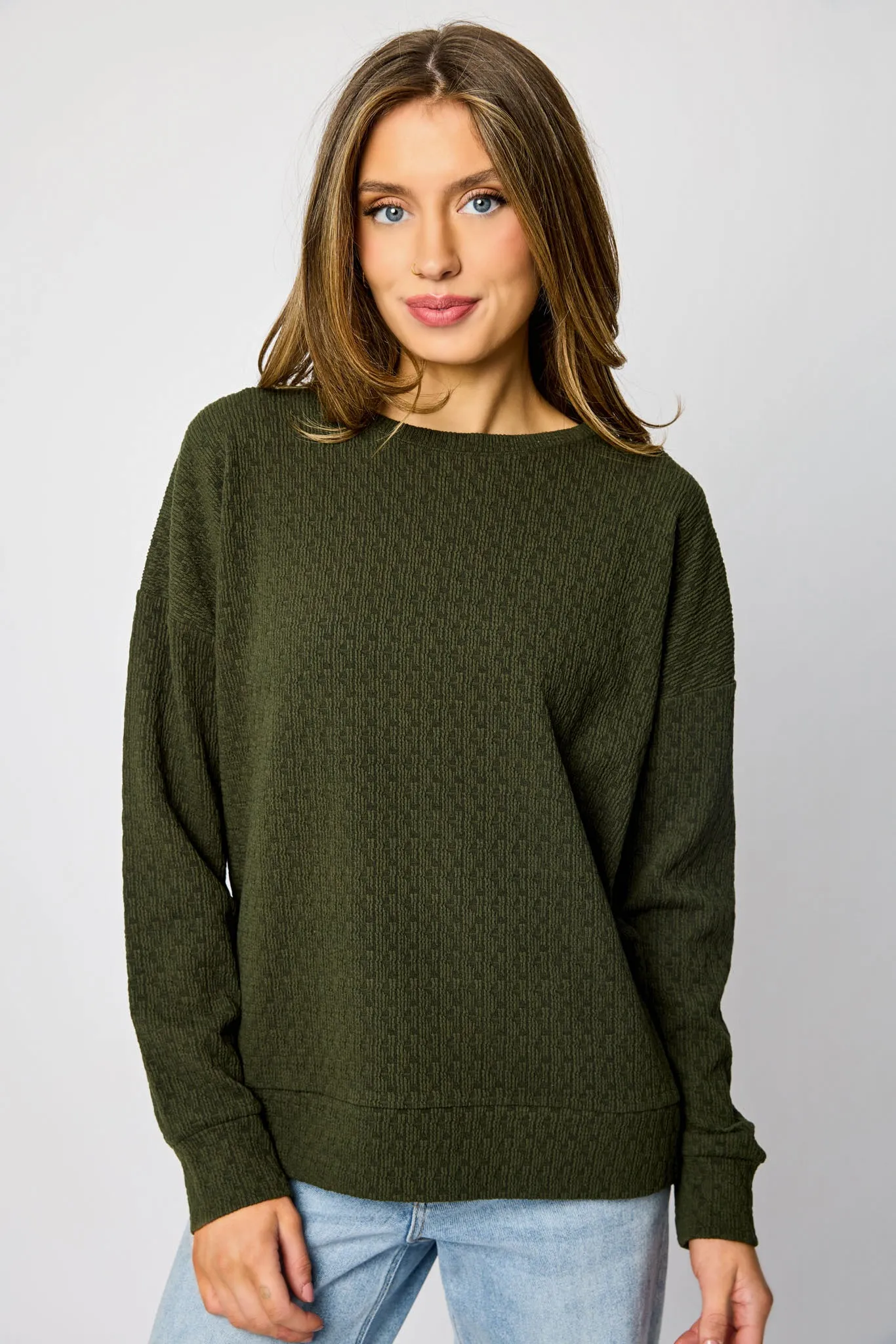 Textured Crew-Neck Knit Sweatshirt sold by Eclipse