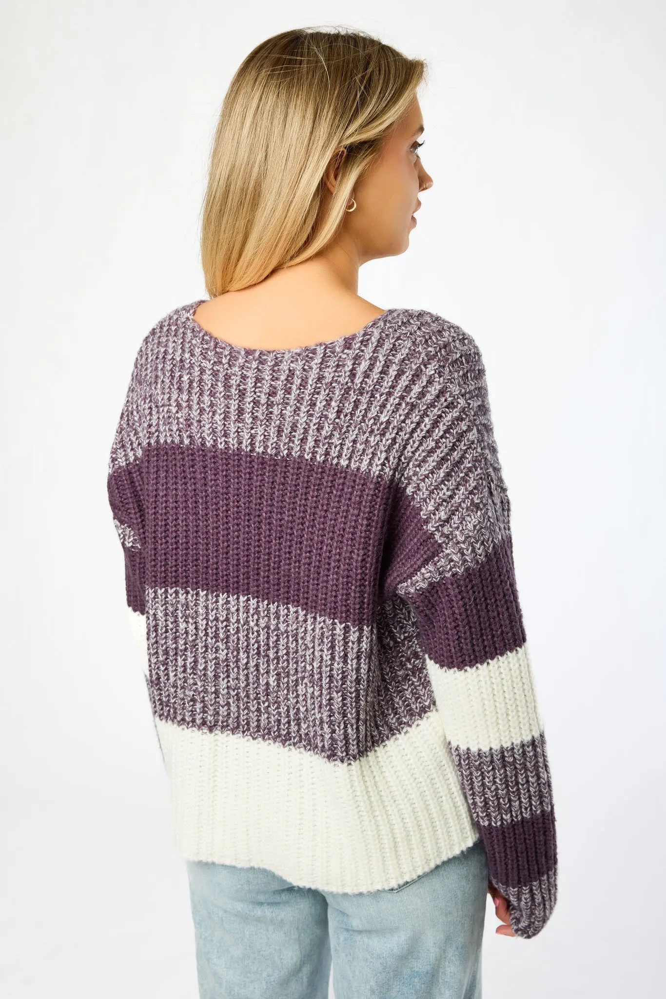 Fuzzy Stripe Crewneck Sweater sold by Eclipse product image thumbnail 2