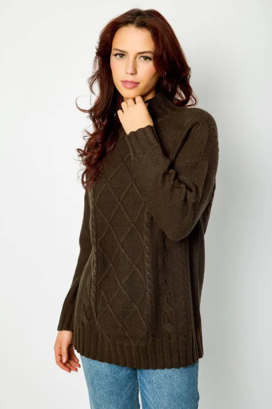 Mock-Neck Cable-Knit Sweater sold by Eclipse