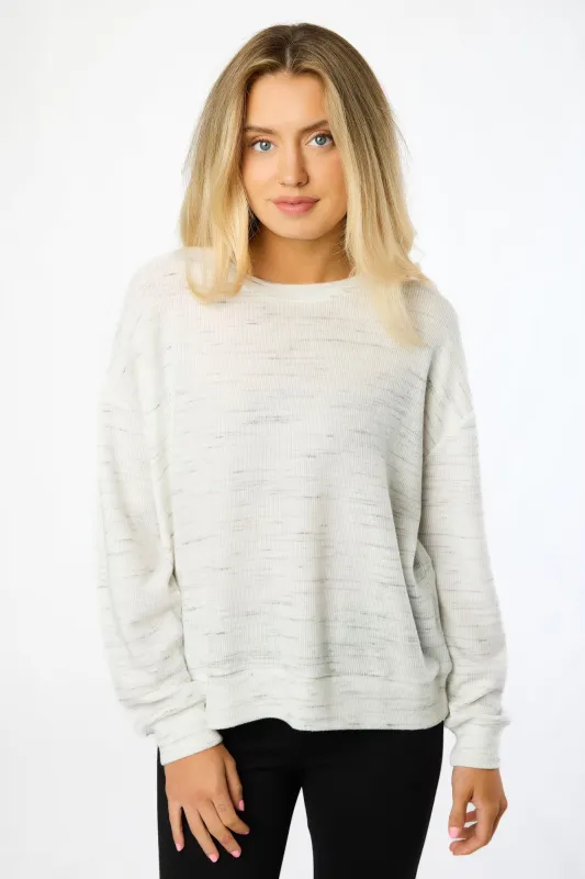 Brushed Space-Dye Long-Sleeve Sweater sold by Eclipse