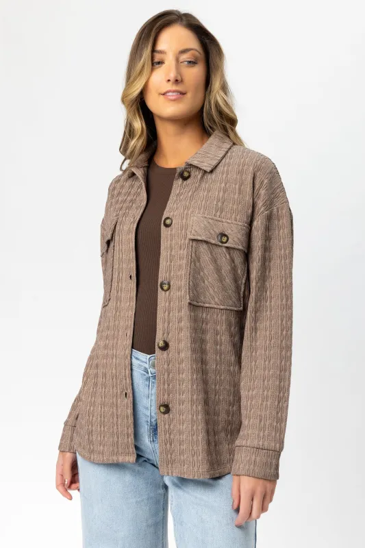 Textured Cable-Knit Button Down Shirt sold by Eclipse
