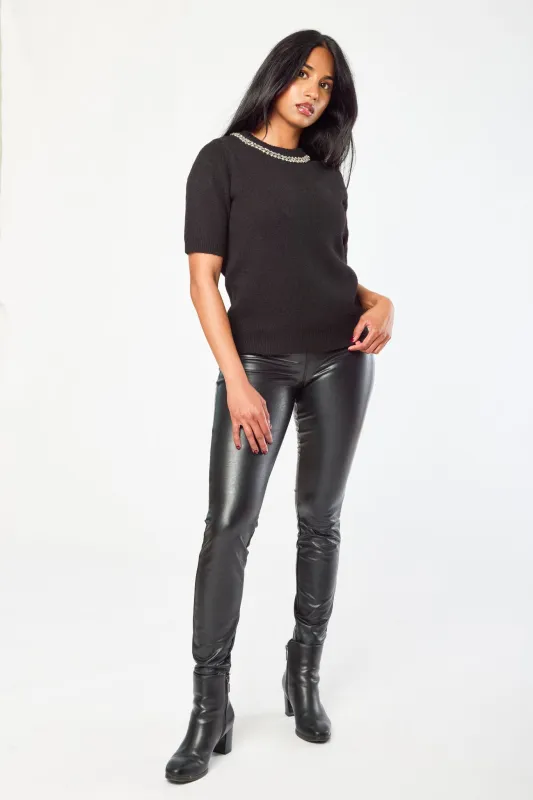 Faux Leather High-Rise Skinny Legging sold by Eclipse