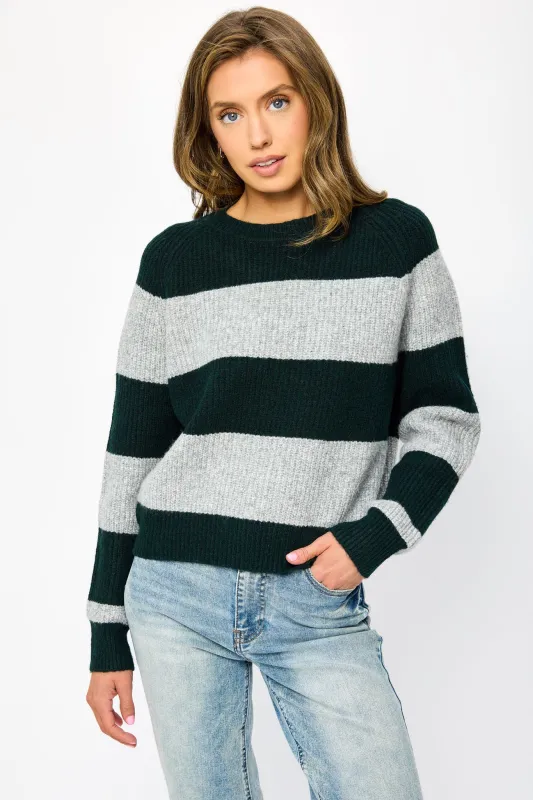 Wide Stripe Crew-Neck Long Sleeve Sweater sold by Eclipse