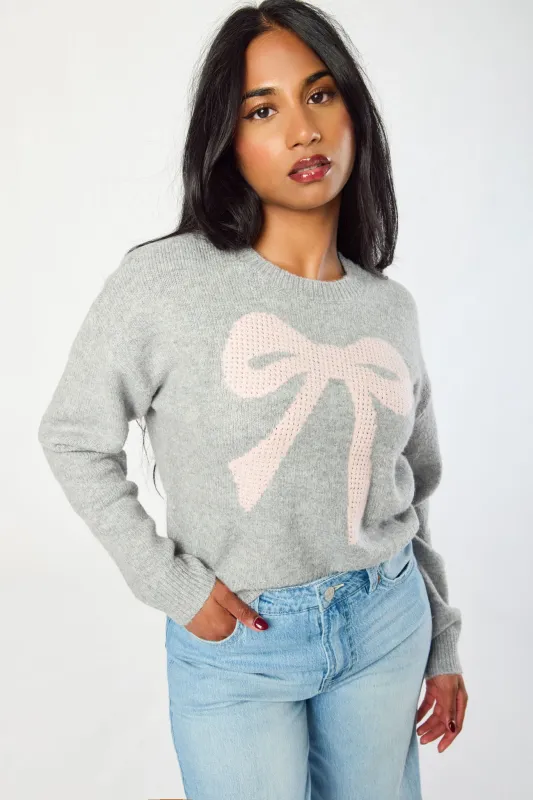 Rhinestone Bow Jacquard Sweater sold by Eclipse