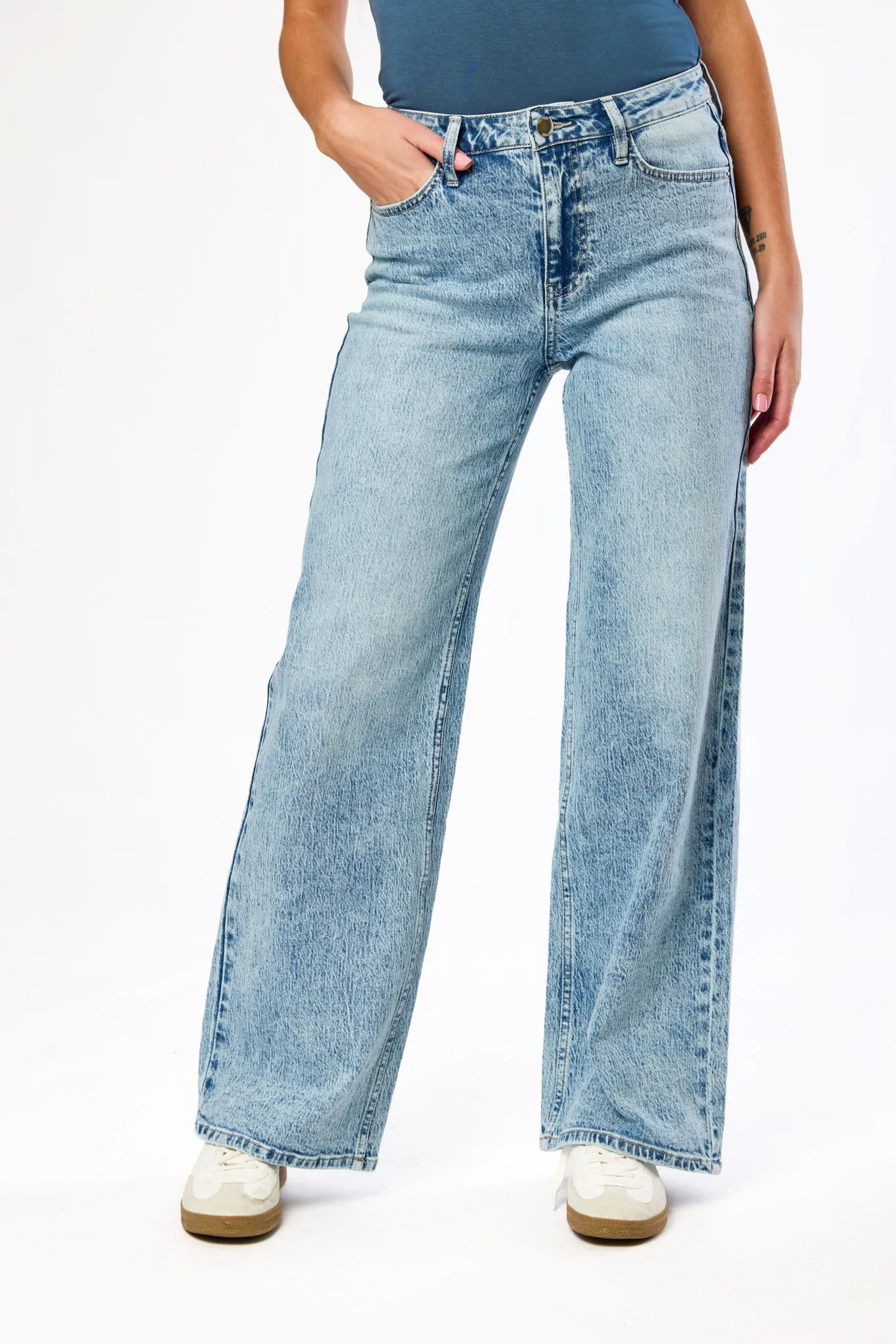 Tattoo Acid Wash High-Rise Wide-Leg Jean sold by Eclipse product image thumbnail 3