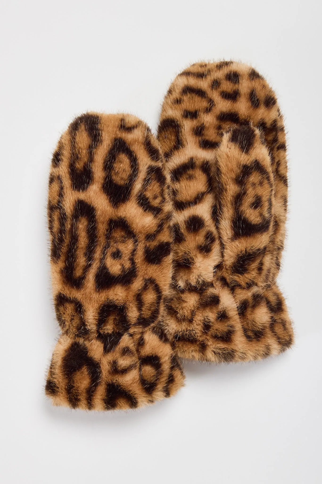 Leopard Print Fur Mitten with Fleece Lining sold by Eclipse
