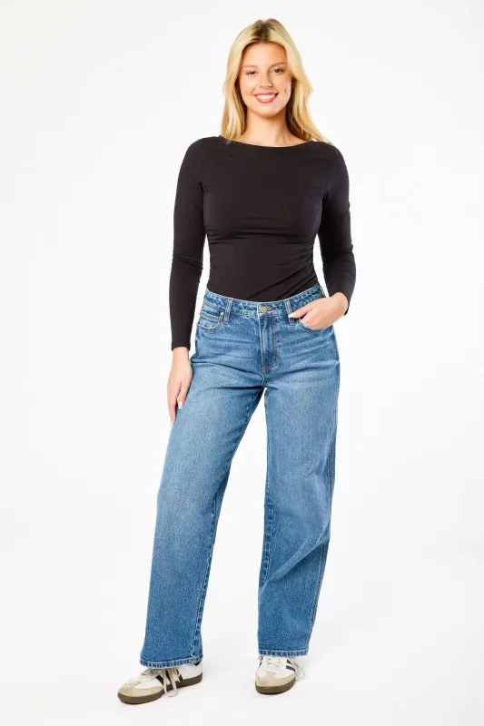 Celebrity Pink Medium Wash Mid-Rise Wide-Leg Jean sold by Eclipse