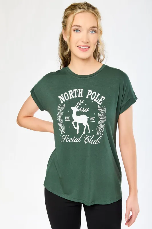 Short-Sleeve "North Pole Social Club" Graphic Tee sold by Eclipse