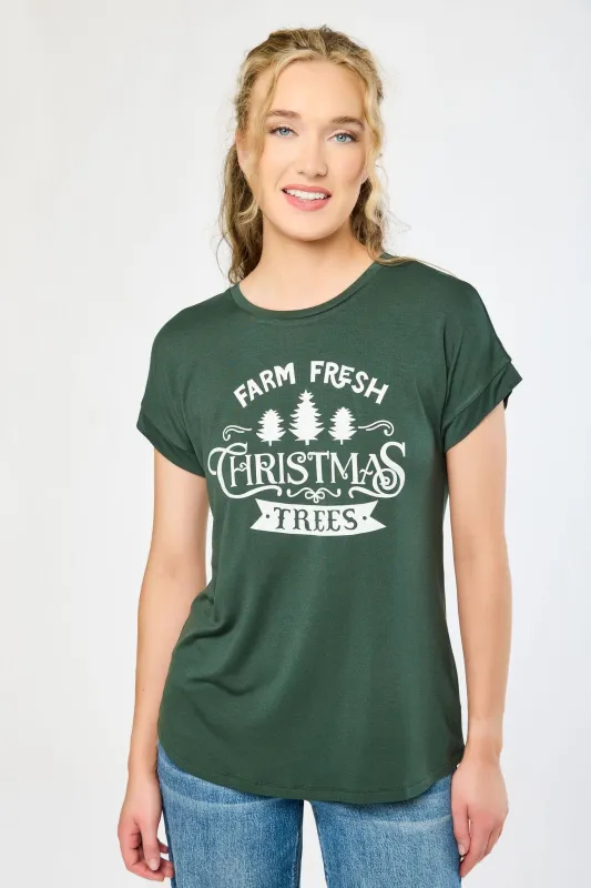 Short-Sleeve "Farm Fresh Christmas Trees" Graphic Tee sold by Eclipse