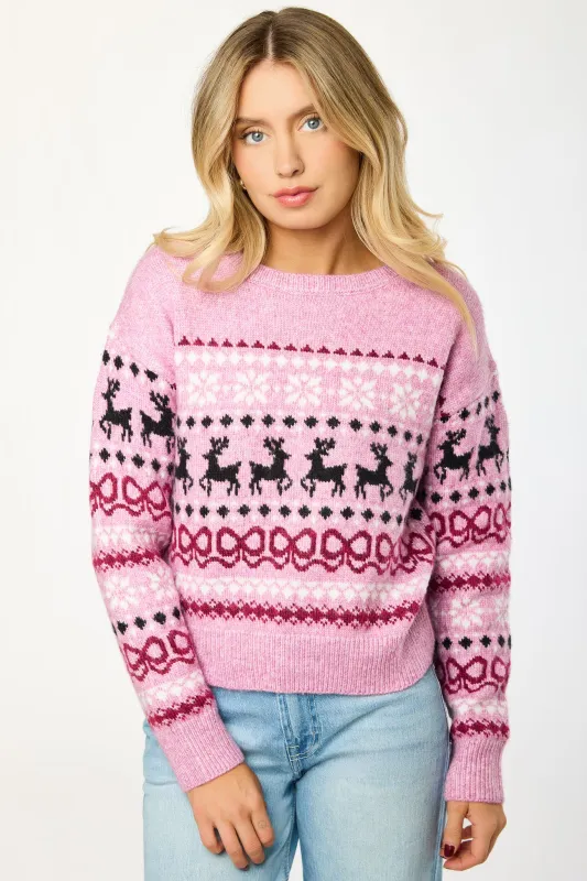 Reindeer Bow Fair Isle Sweater sold by Eclipse