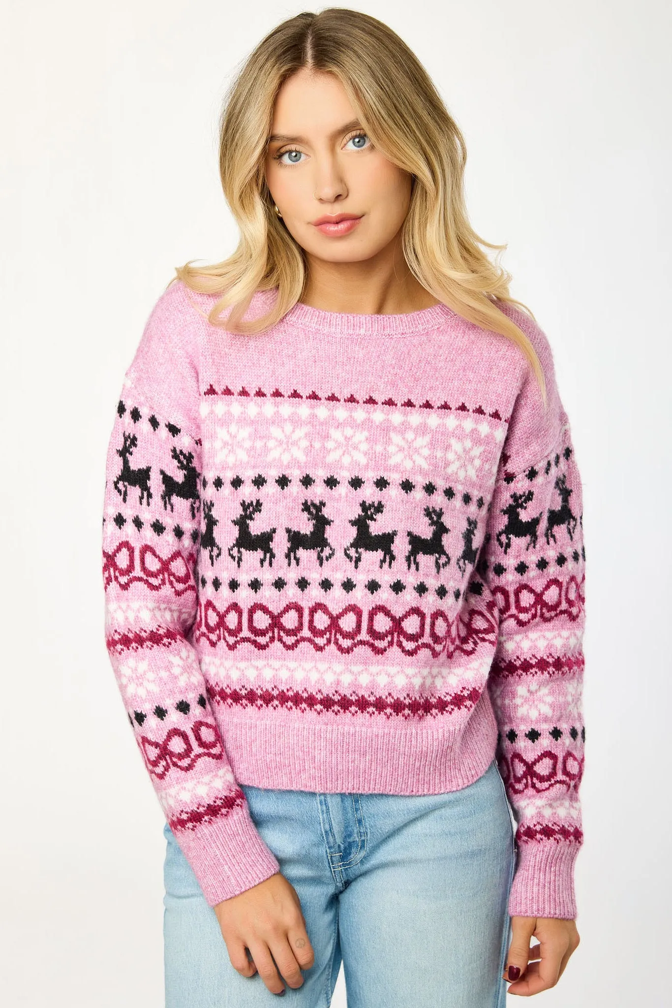 Reindeer Bow Fair Isle Sweater sold by Eclipse