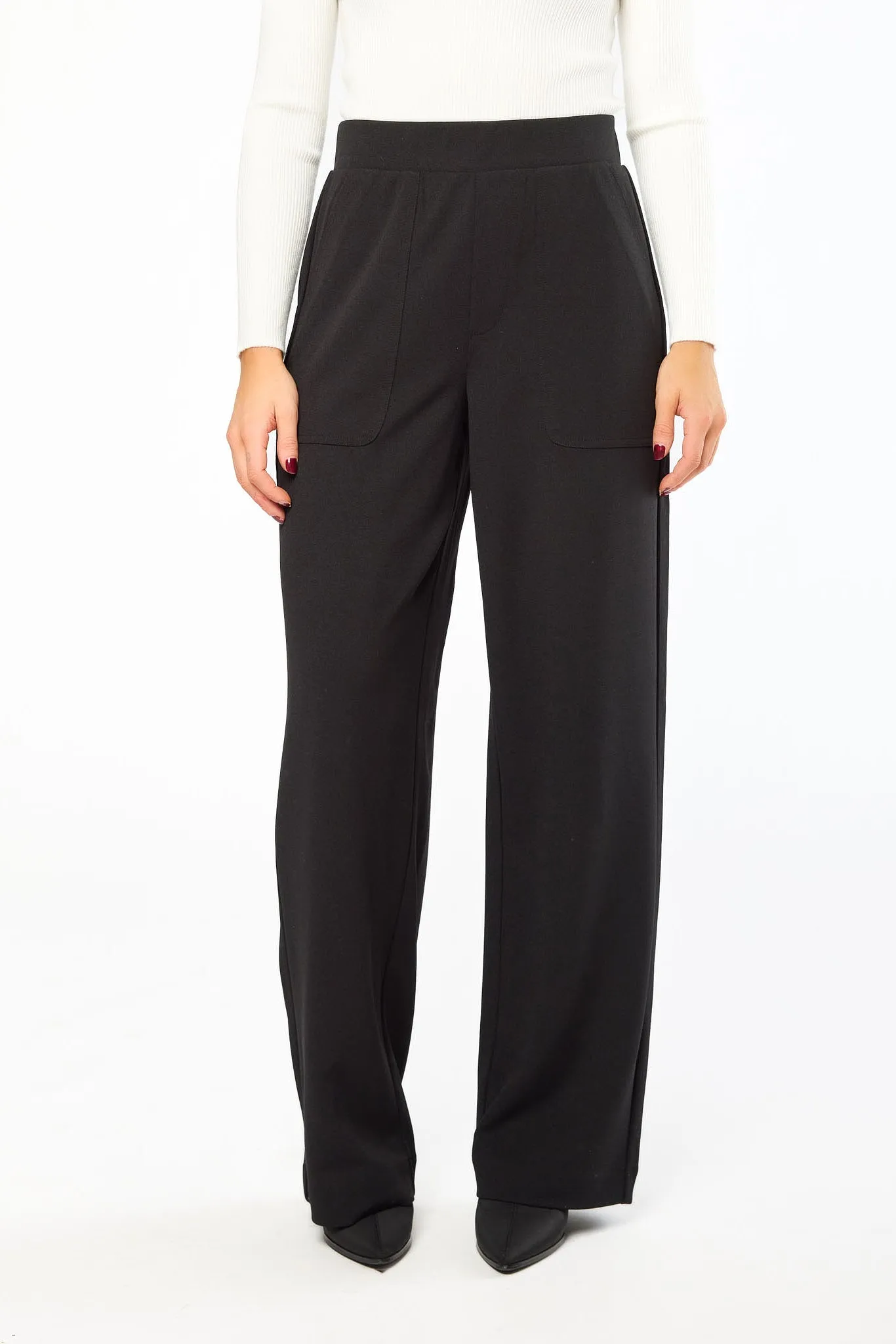 Knit Crepe Wide Leg Pant with Porkchop Pockets sold by Eclipse product image thumbnail 3