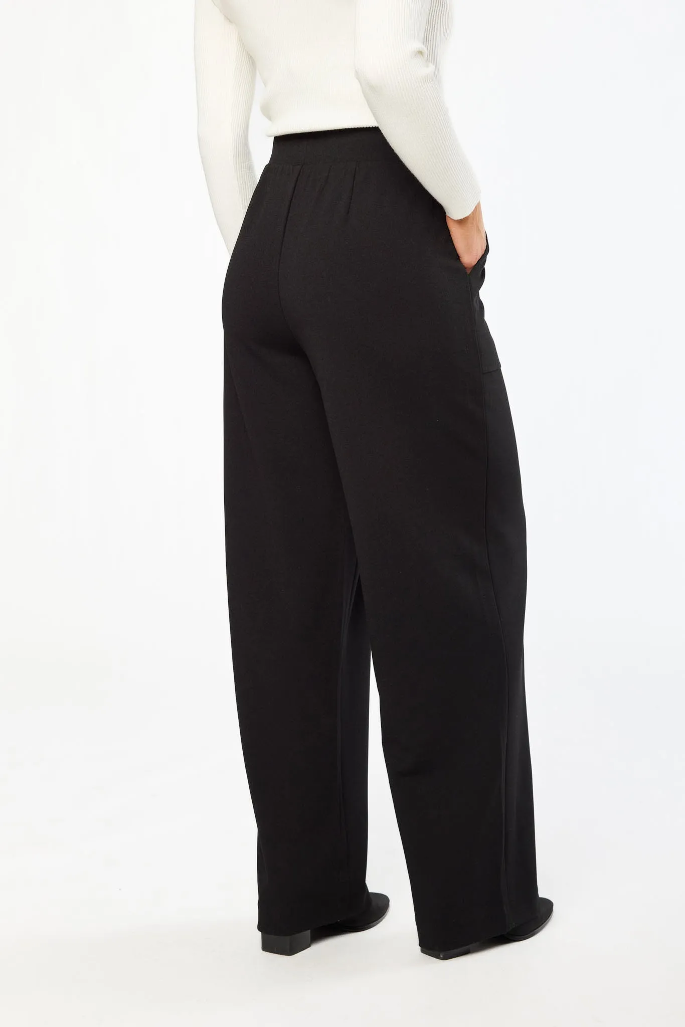 Knit Crepe Wide Leg Pant with Porkchop Pockets sold by Eclipse product image thumbnail 2