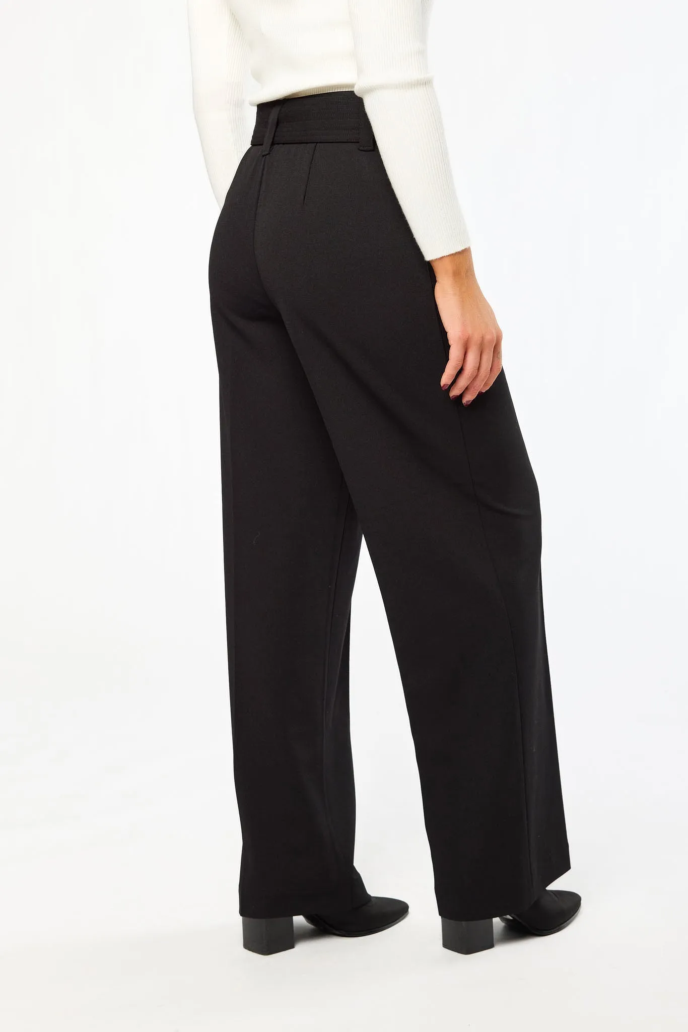 Knit Crepe Wide Leg Pant with Tie-Belt sold by Eclipse product image thumbnail 2