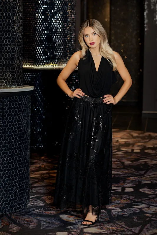 Sequin Mesh Maxi Skirt sold by Eclipse