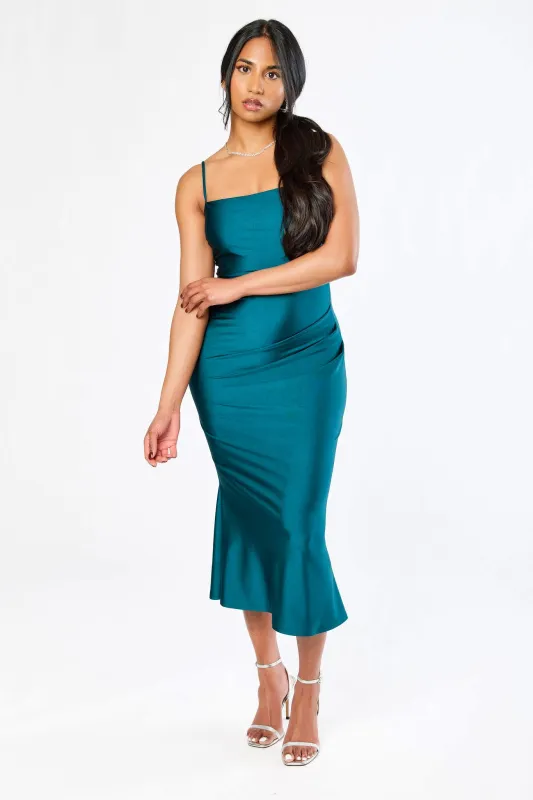 Satin Jersey Midi Dress with Flared Hem sold by Eclipse