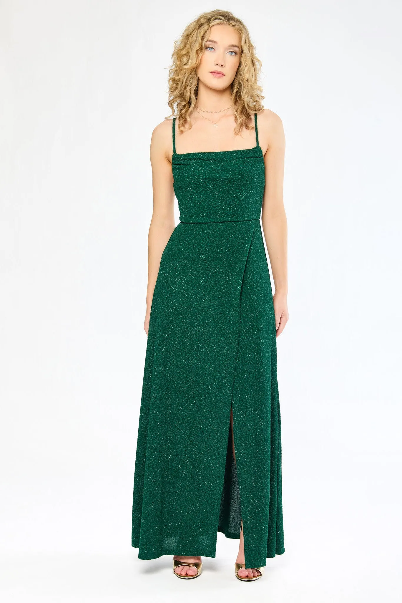 Cowl-Neck Maxi Glitter Dress sold by Eclipse