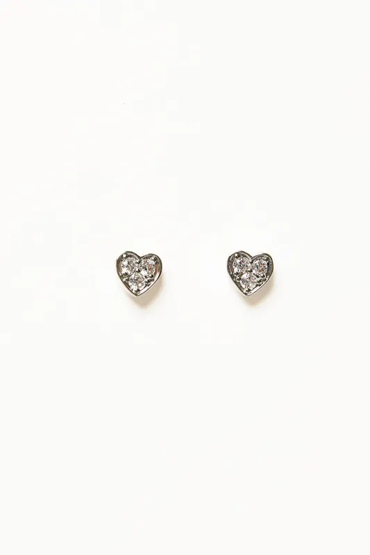 Rhinestone Heart Earrings sold by Eclipse